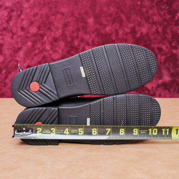 Hunter Women Refined Webbing Black Rain Wellies Boots sz 10 - Picture 7 of 9